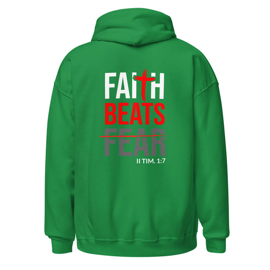 Faith Beats Fear Unisex Hoodie-Green