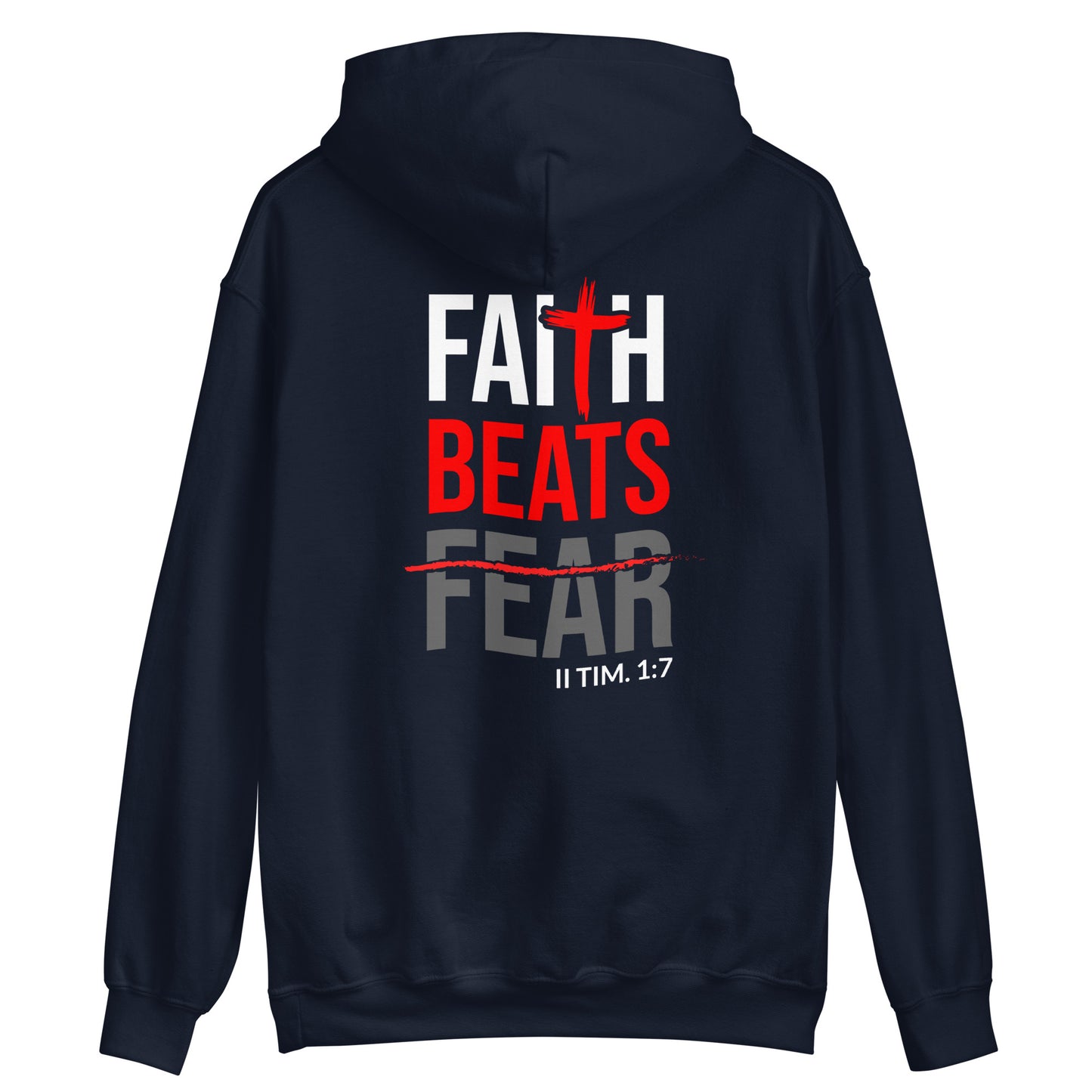 Faith Beats Fear Unisex Hoodie- Blue