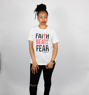 Faith Beats Fear Unisex t-shirt White