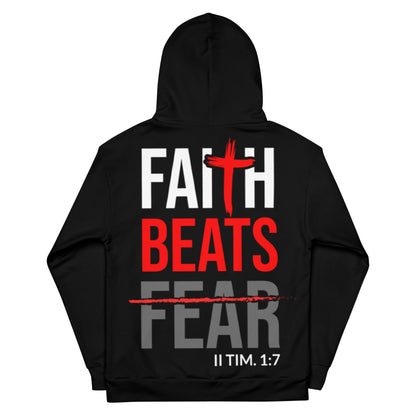 Faith Beat Fear Unisex Hoodie-Black