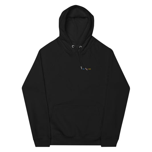 Faith Beats Fear Unisex eco raglan hoodie-Black