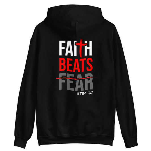 Faith Beats Fear Unisex Hoodie-Black