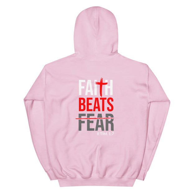 Faith Beats Fear Unisex Hoodie-Pink